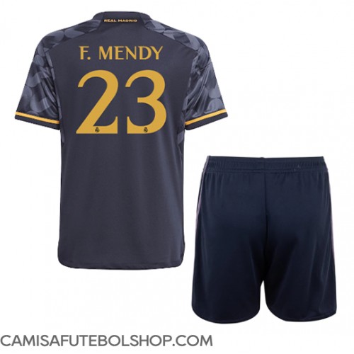 Camisa de time de futebol Real Madrid Ferland Mendy #23 Replicas 2º Equipamento Infantil 2023-24 Manga Curta (+ Calças curtas)